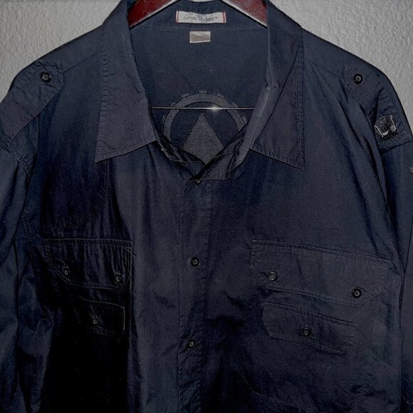 ARTFUL DODGER Men's Black Embroidered Streetwear Button Front Shirt - EUC - 4XL - Picture 5 of 16
